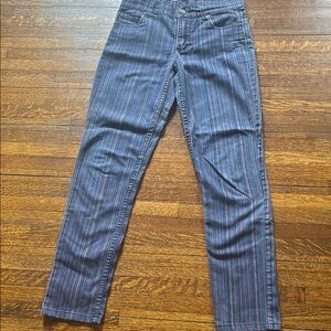 Striped straight jeans